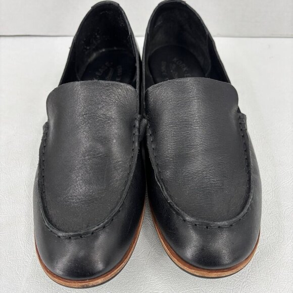 Kork-Ease Meg Leather Loafers Womens Size 8.5 Black Low Block Heel Flat Slip On - Picture 5 of 10